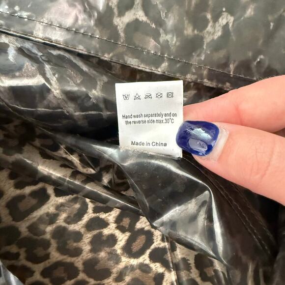 Elliott Lauren Leopard Print Animal Print Transparent Coat 100% TPU Size Medium - Picture 8 of 8